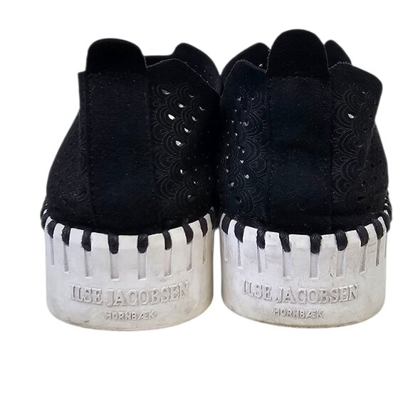 Ilse Jacobsen Tulip Perforated Slip On Shoes, Black, Platform,Size 39 / US 8.5-9 - Picture 7 of 9